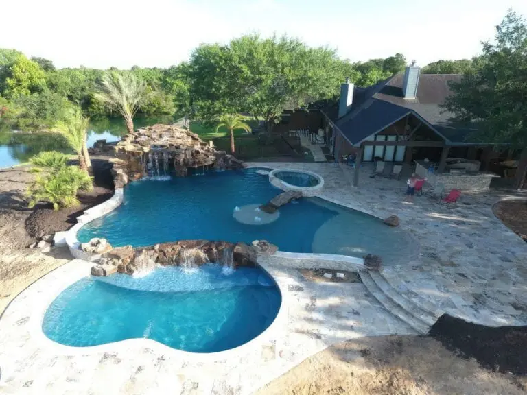 Large Pool with Waterfalls & a Hot Tub | Nashville Pool Builders